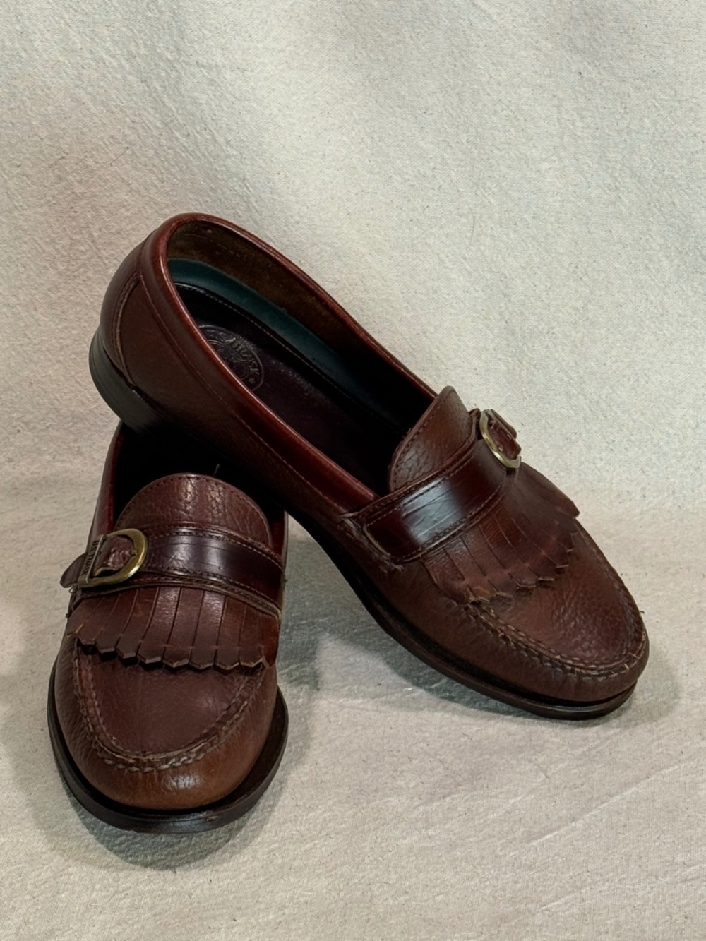 H.S. Trask Kiltie Buckle Strap Loafers Mens Size 9.5M - Picture 6 of 15